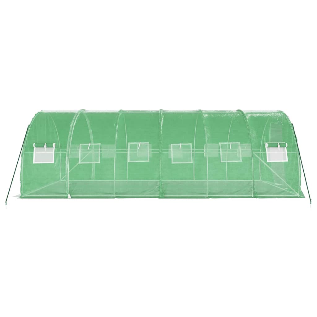zöld acélvázas melegház 18 m² 6 x 3 x 2 m
