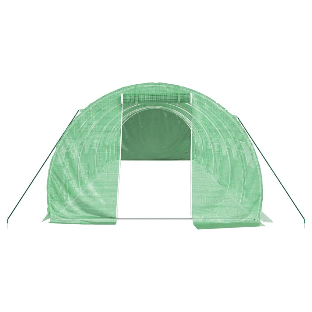 zöld acélvázas melegház 24 m² 8 x 3 x 2 m