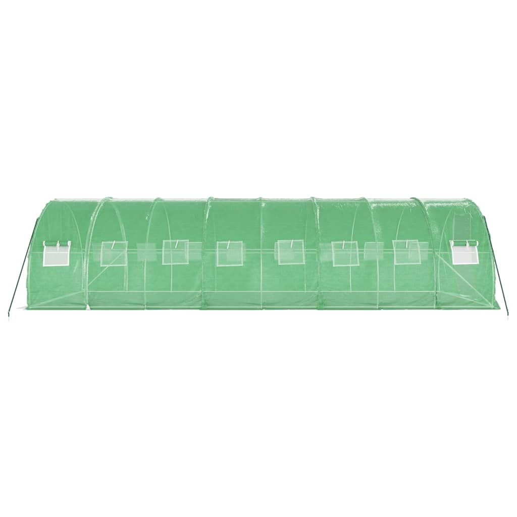zöld acélvázas melegház 24 m² 8 x 3 x 2 m