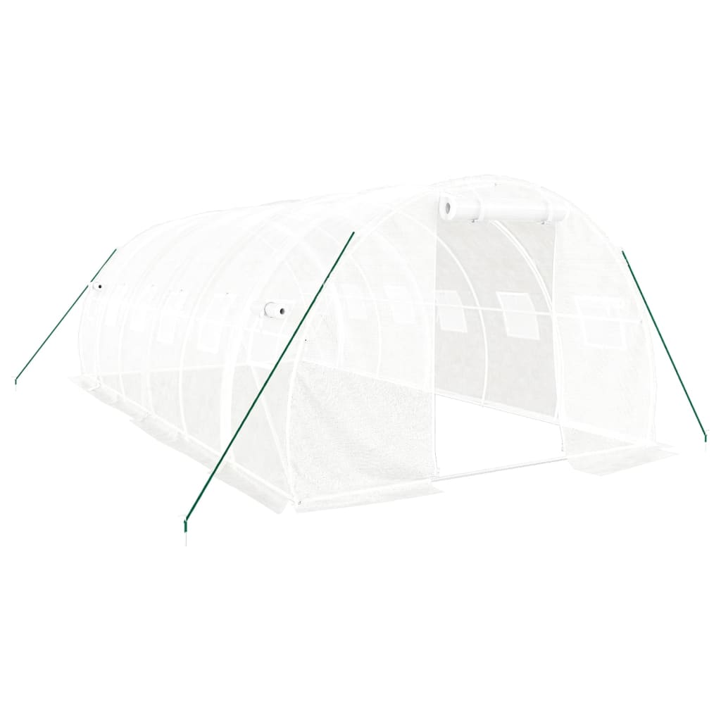 fehér acélvázas melegház 18 m² 6 x 3 x 2 m