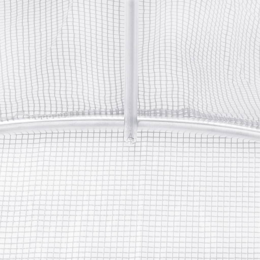 fehér acélvázas melegház 18 m² 6 x 3 x 2 m