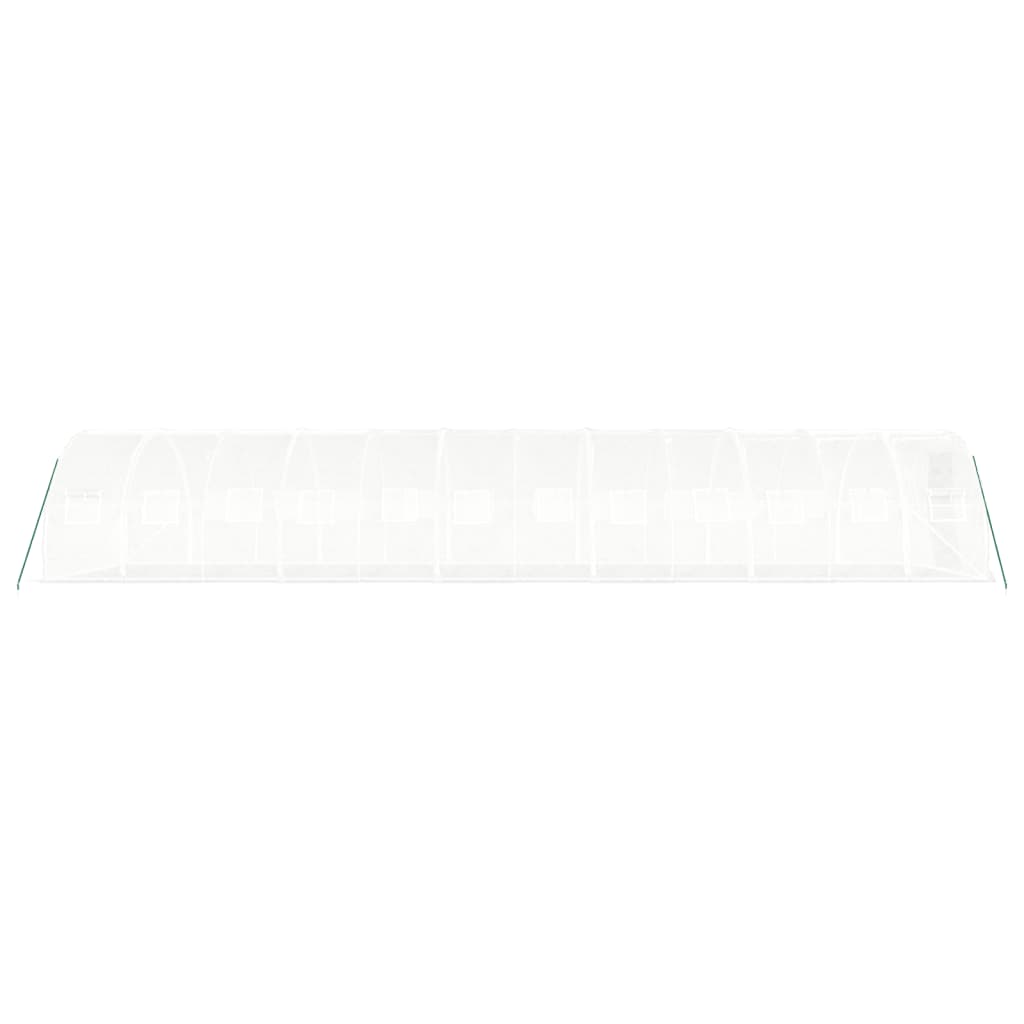 fehér acélvázas melegház 36 m² 12 x 3 x 2 m