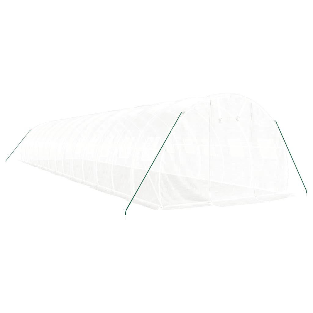 fehér acélvázas melegház 42 m² 14 x 3 x 2 m