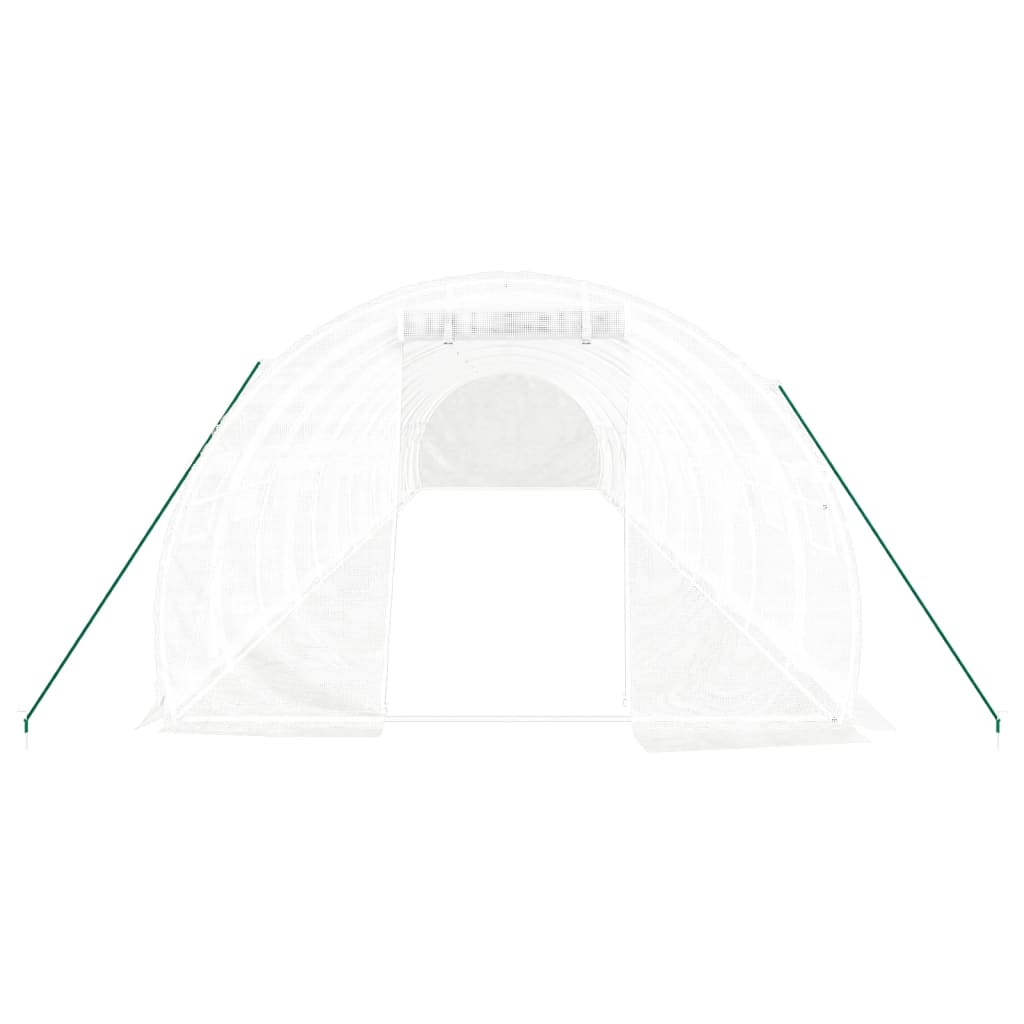 fehér acélvázas melegház 42 m² 14 x 3 x 2 m
