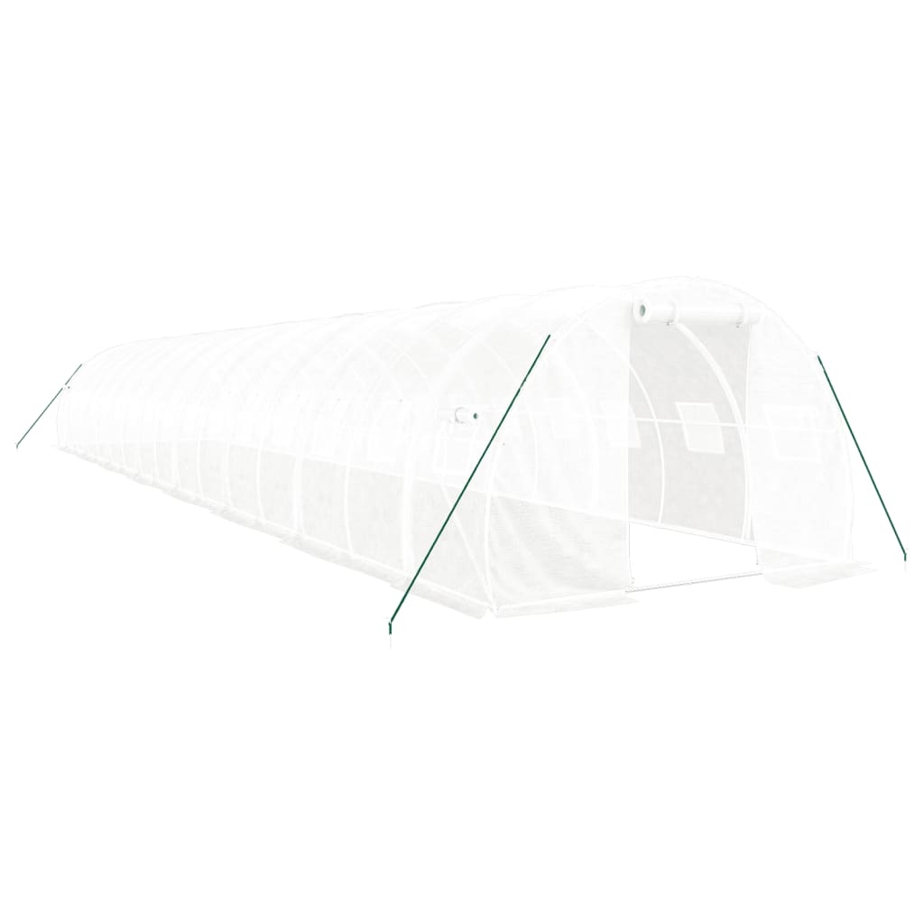 fehér acélvázas melegház 48 m² 16 x 3 x 2 m