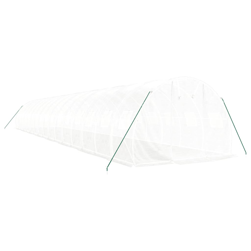 fehér acélvázas melegház 48 m² 16 x 3 x 2 m