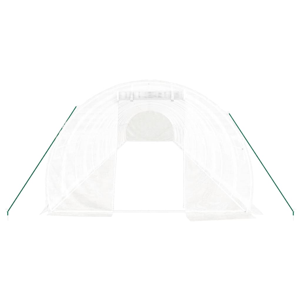 fehér acélvázas melegház 48 m² 16 x 3 x 2 m
