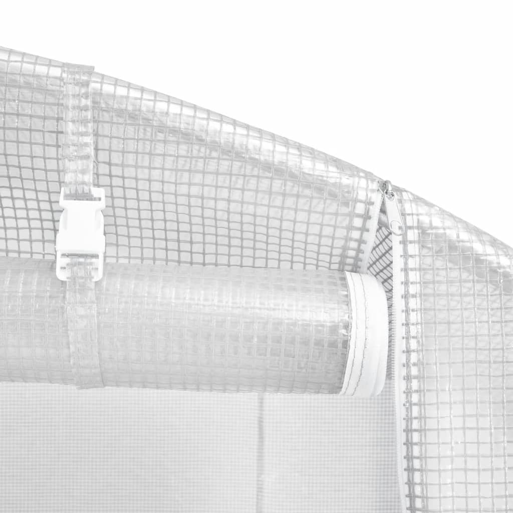 fehér acélvázas melegház 48 m² 16 x 3 x 2 m