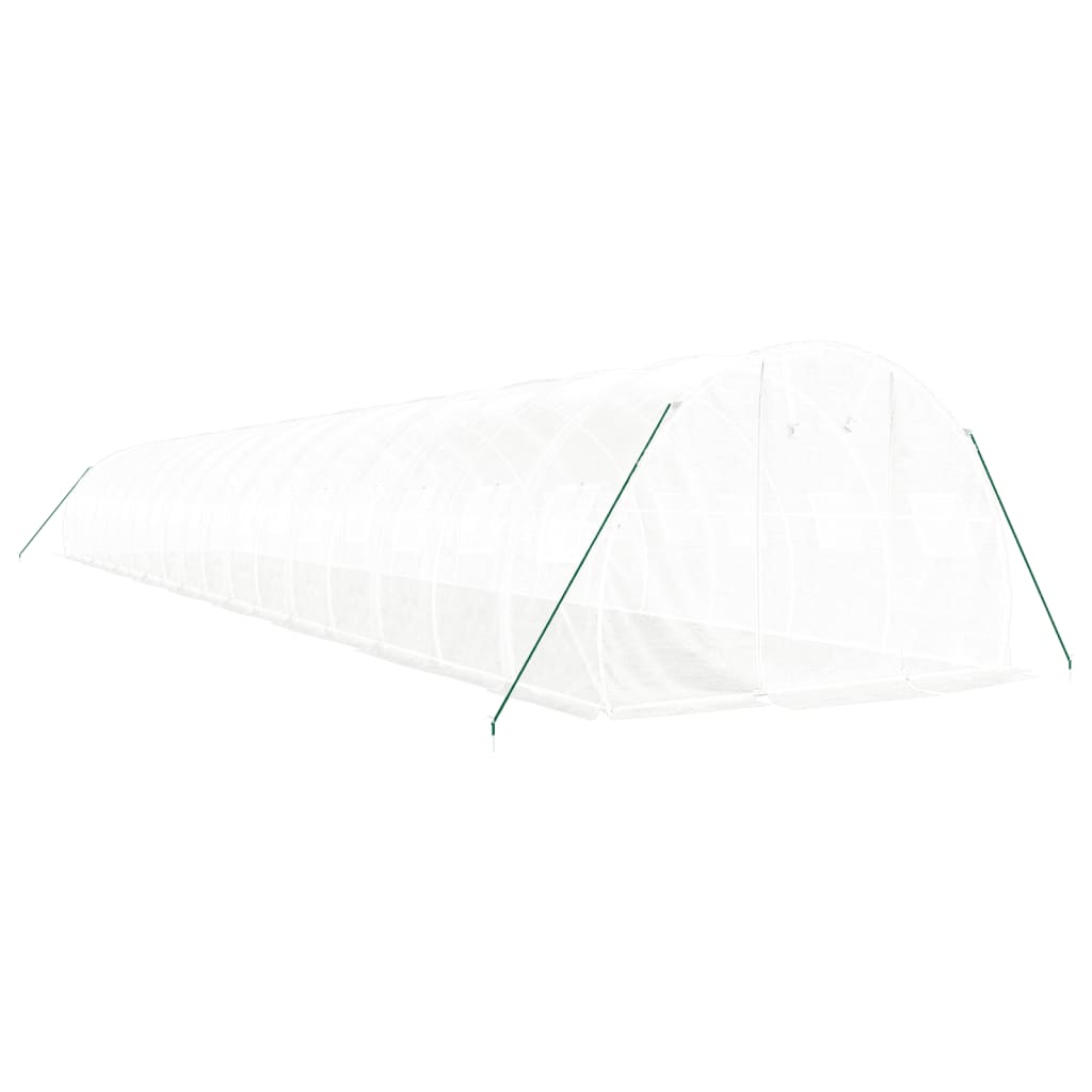 fehér acélvázas melegház 54 m² 18 x 3 x 2 m