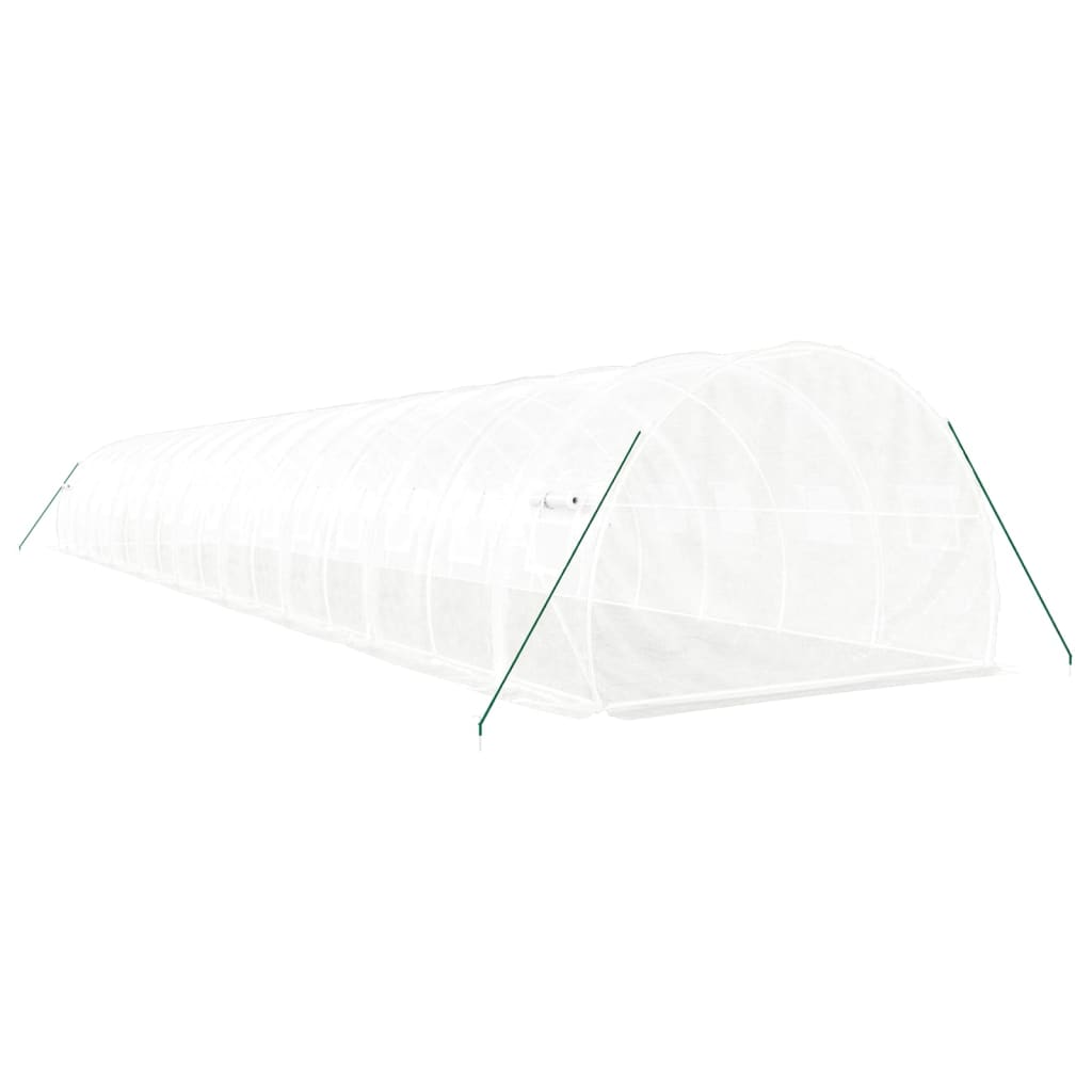 fehér acélvázas melegház 54 m² 18 x 3 x 2 m