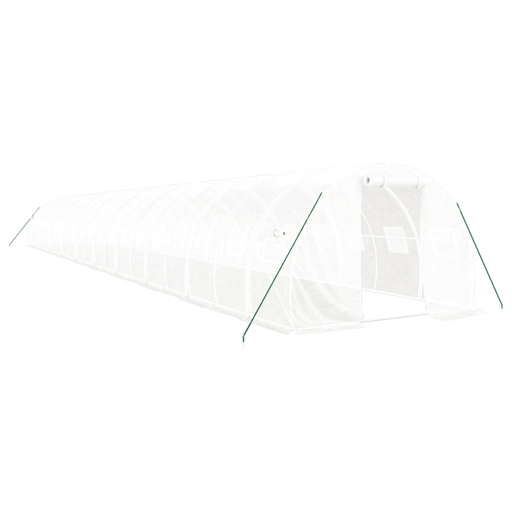 fehér acélvázas melegház 60 m² 20x3x2 m