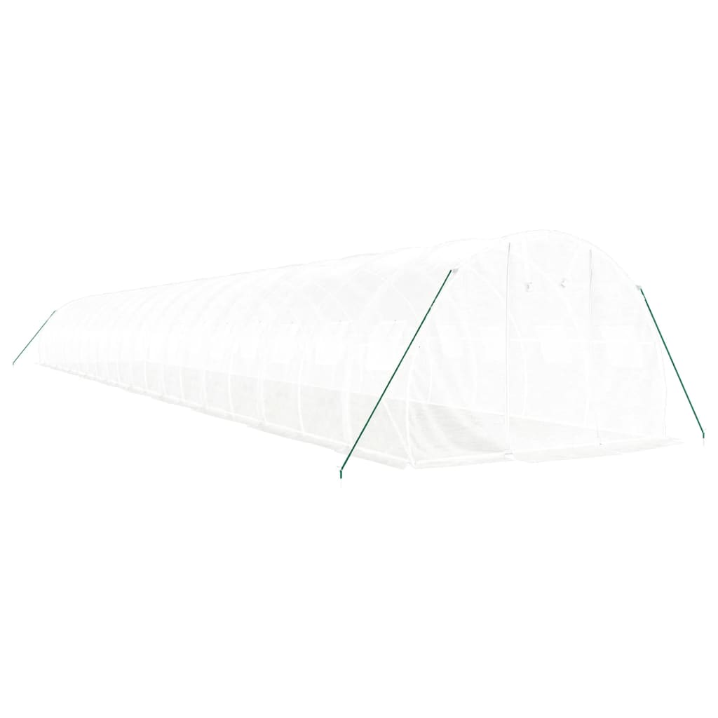 fehér acélvázas melegház 60 m² 20x3x2 m
