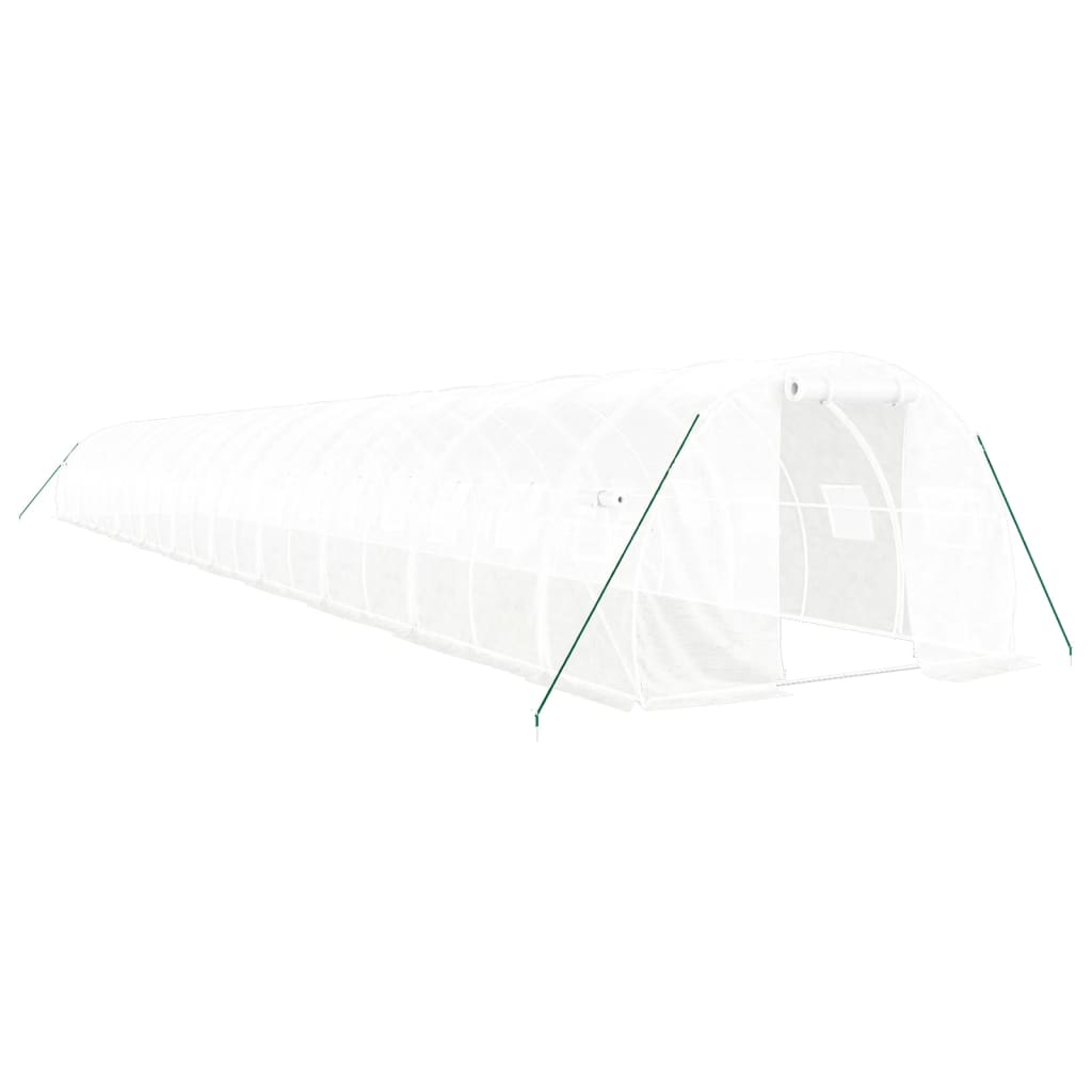 fehér acélvázas melegház 66 m² 22x3x2 m