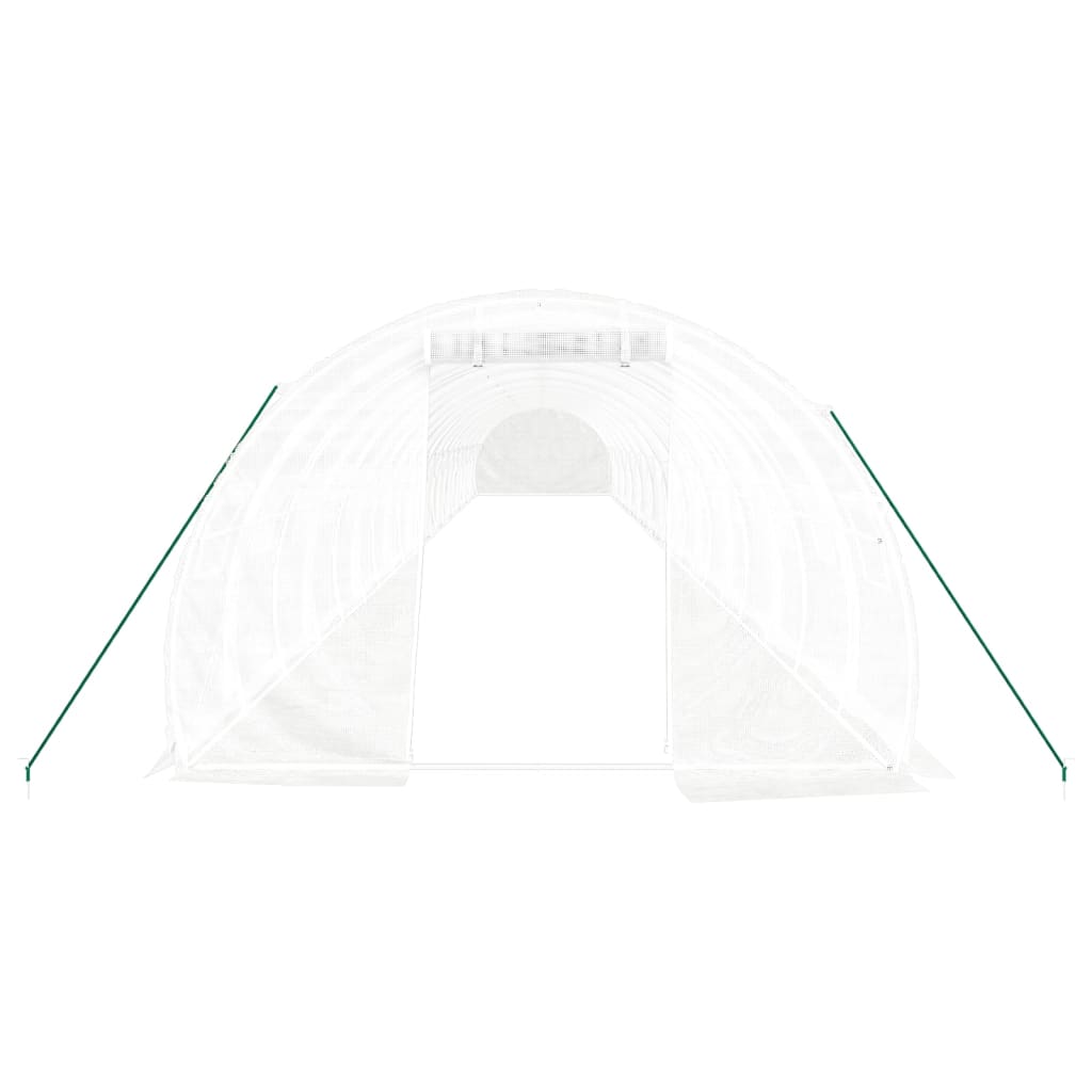fehér acélvázas melegház 66 m² 22x3x2 m