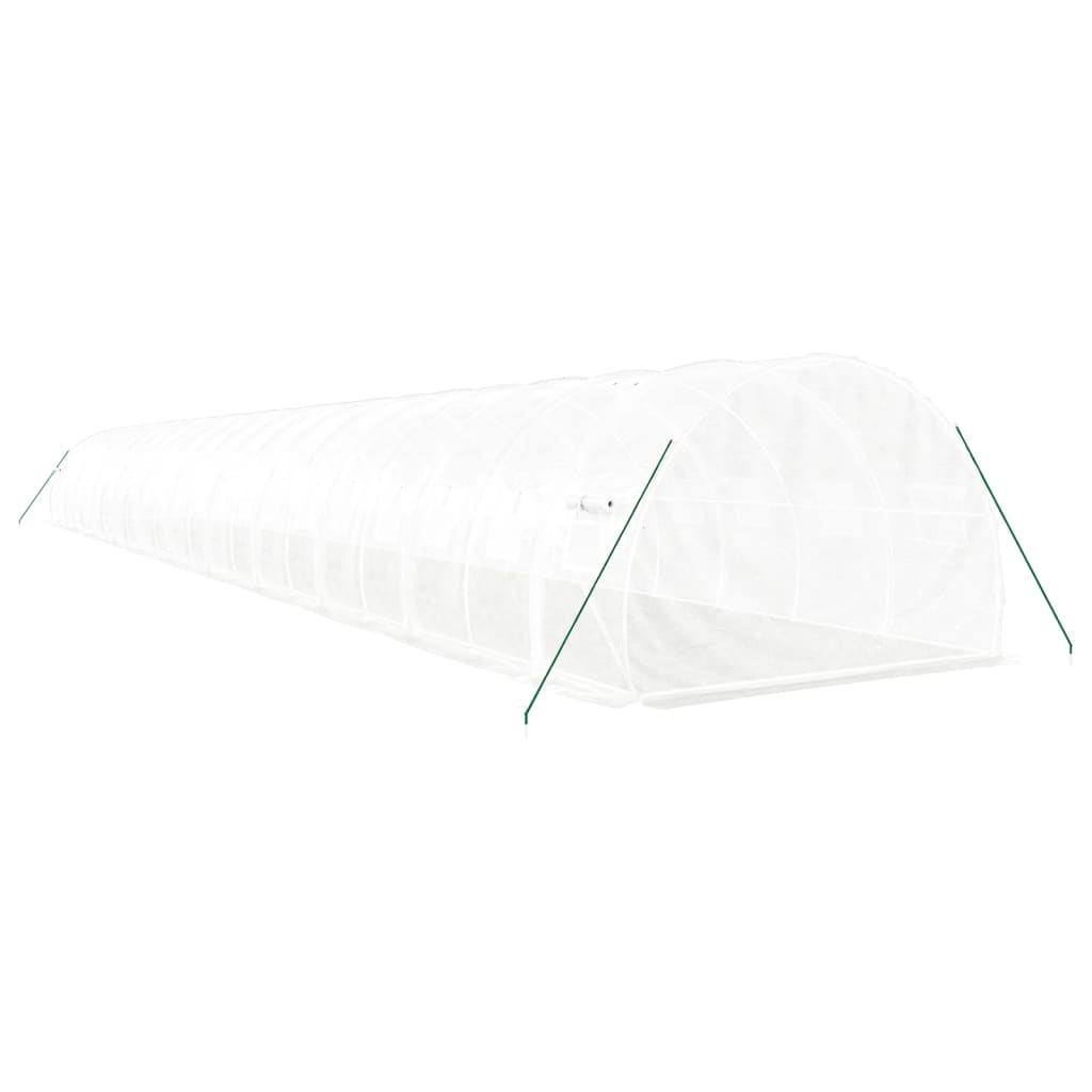 fehér acélvázas melegház 66 m² 22x3x2 m
