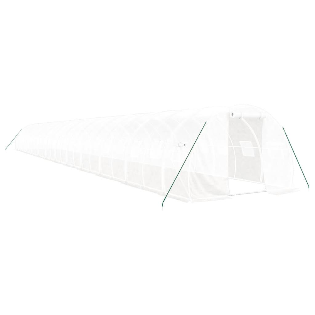 fehér acélvázas melegház 72 m² 24 x 3 x 2 m
