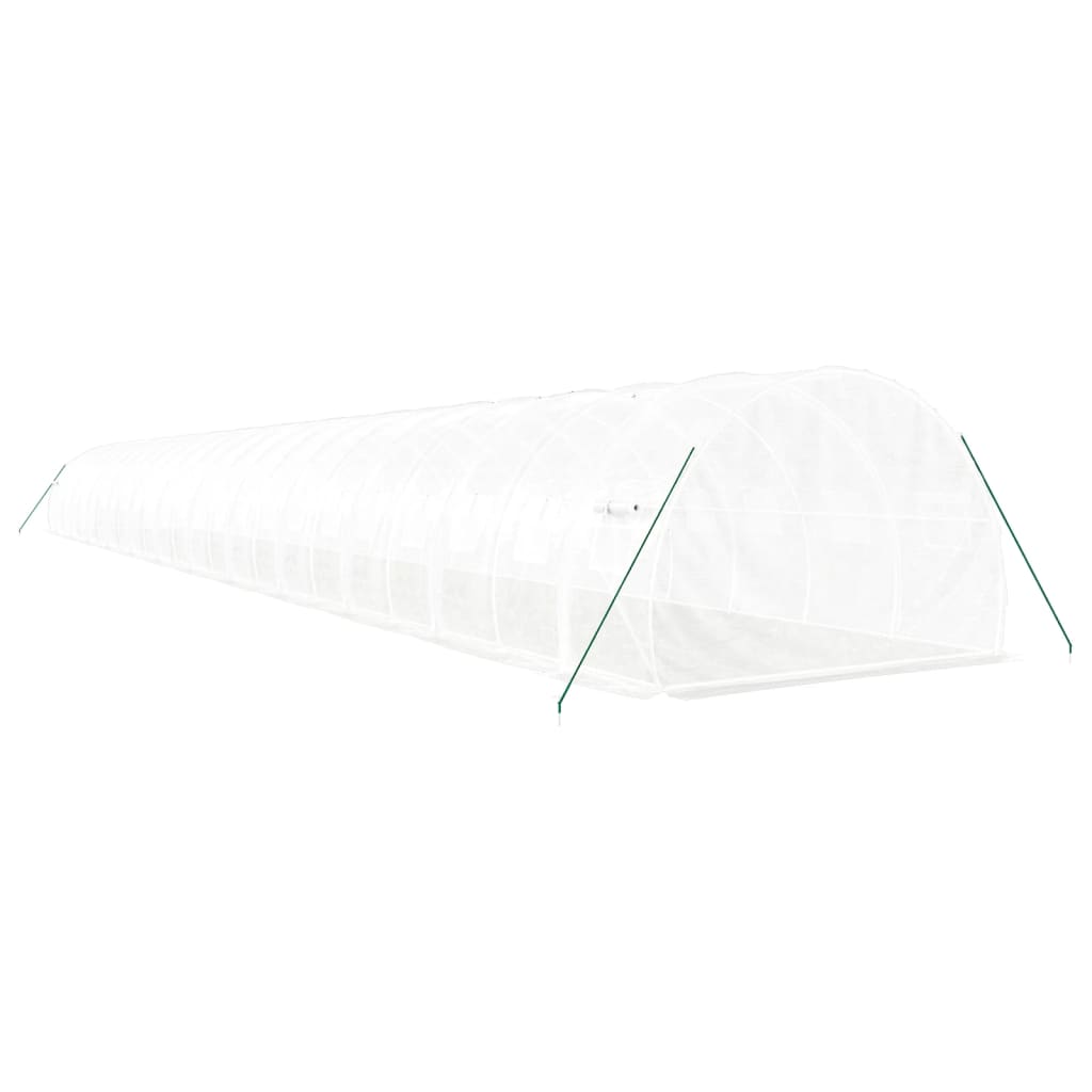 fehér acélvázas melegház 72 m² 24 x 3 x 2 m