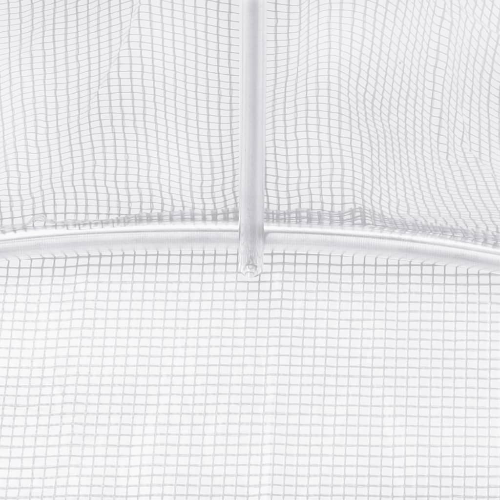 fehér acélvázas melegház 72 m² 24 x 3 x 2 m
