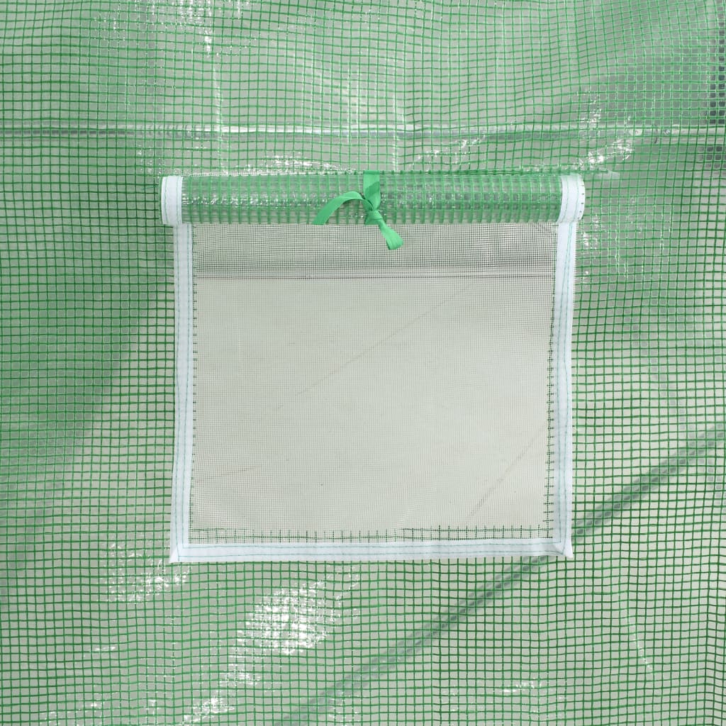 zöld acélvázas melegház 64 m² 16 x 4 x 2 m