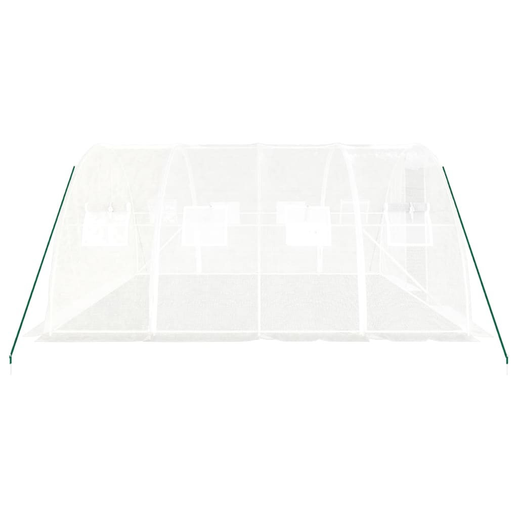 fehér acélvázas melegház 16 m² 4 x 4 x 2 m