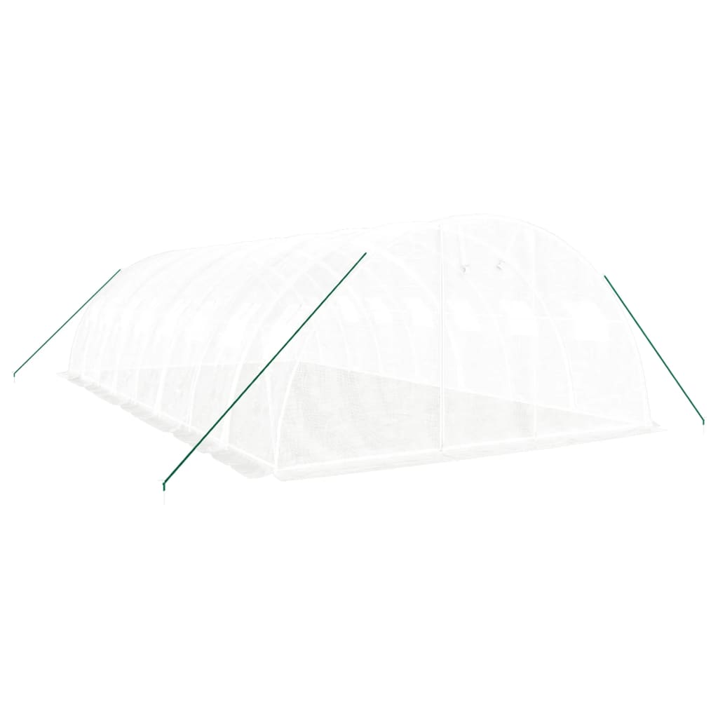 fehér acélvázas melegház 32 m² 8 x 4 x 2 m
