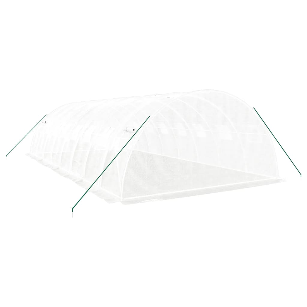 fehér acélvázas melegház 32 m² 8 x 4 x 2 m