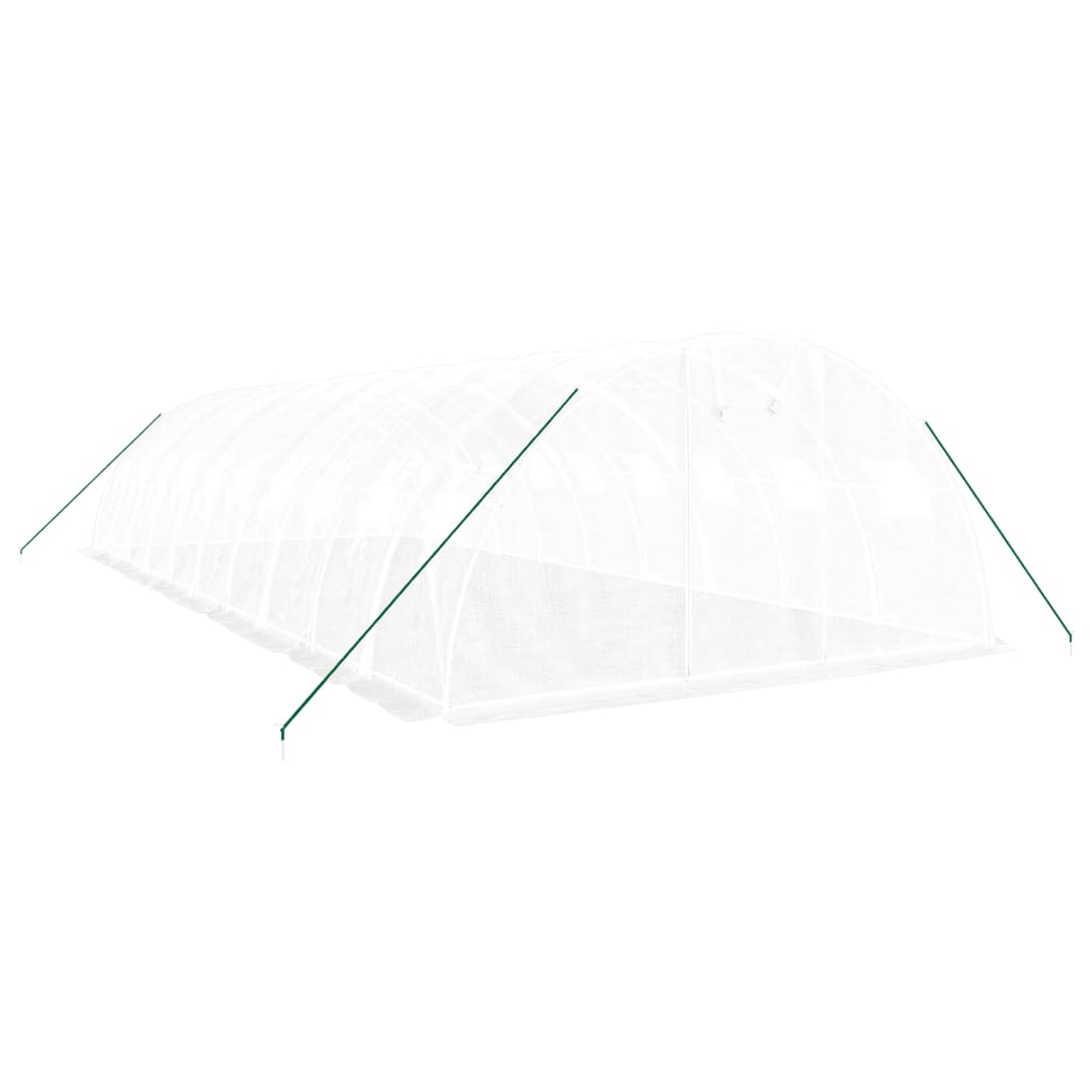 fehér acélvázas melegház 40 m² 10x4x2 m