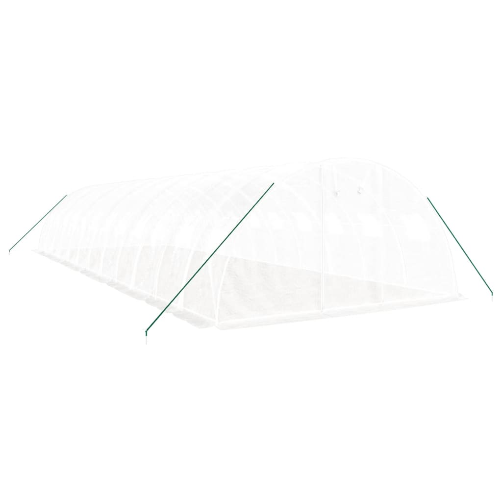 fehér acélvázas melegház 48 m² 12 x 4 x 2 m