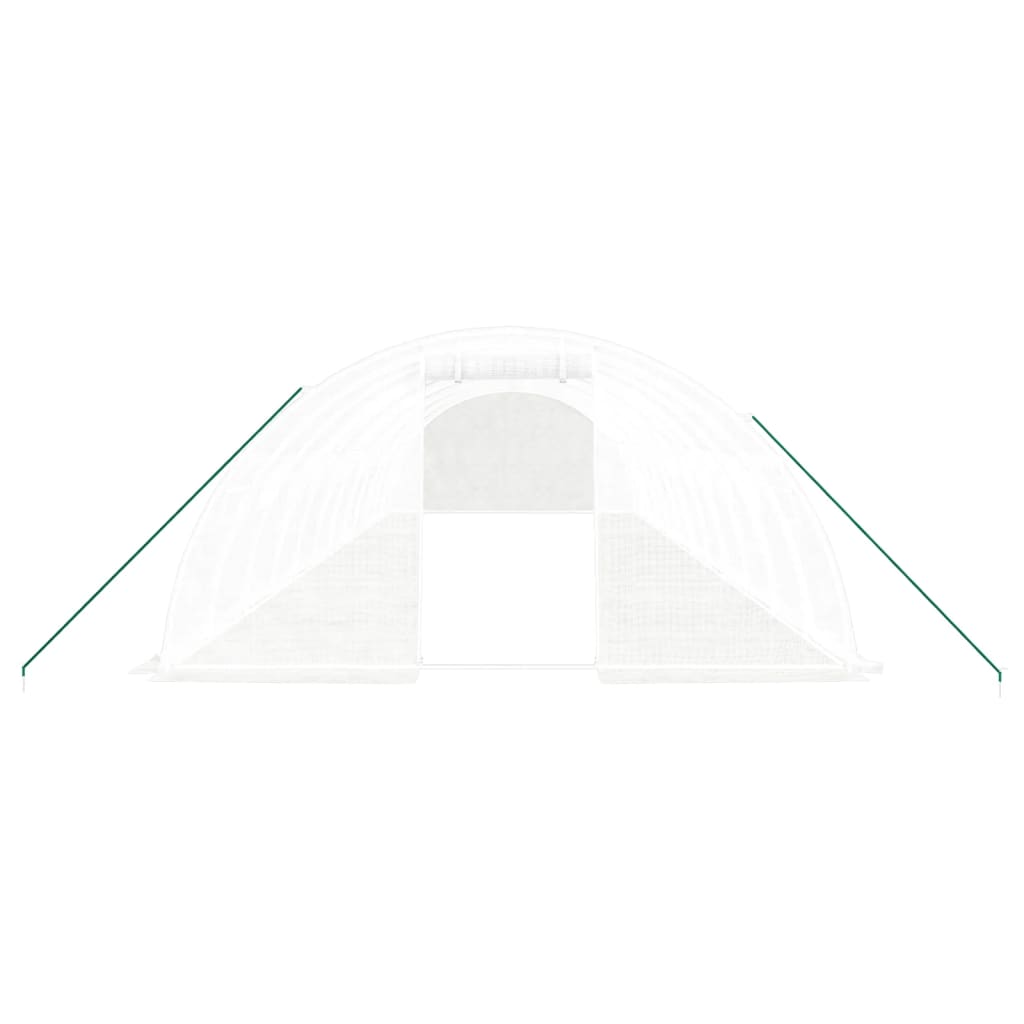 fehér acélvázas melegház 48 m² 12 x 4 x 2 m