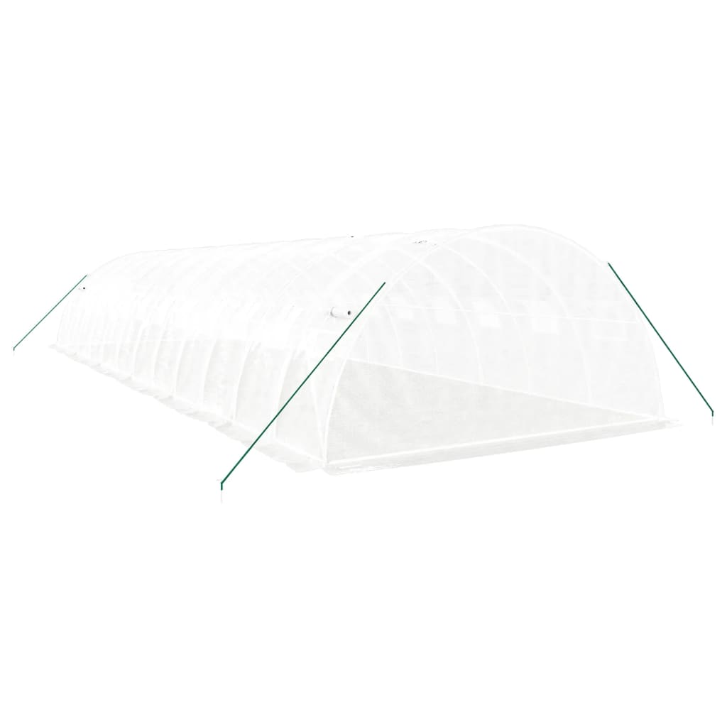 fehér acélvázas melegház 48 m² 12 x 4 x 2 m