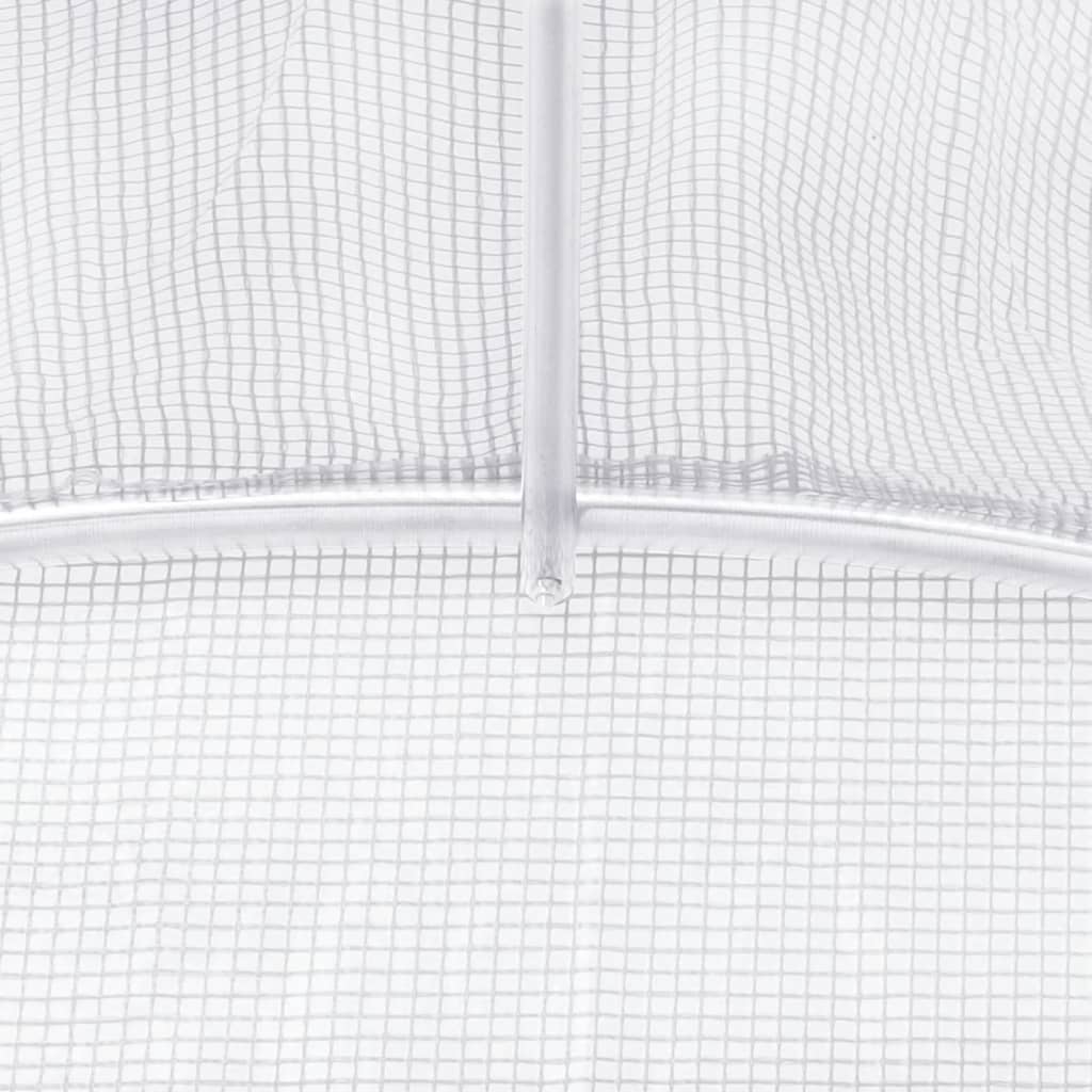 fehér acélvázas melegház 48 m² 12 x 4 x 2 m