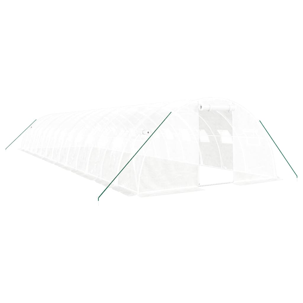fehér acélvázas melegház 56 m² 14 x 4 x 2 m
