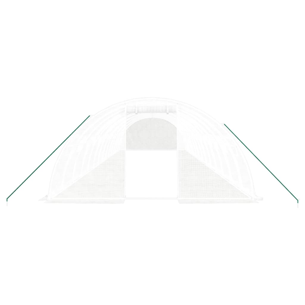 fehér acélvázas melegház 56 m² 14 x 4 x 2 m