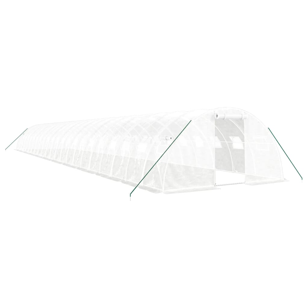 fehér acélvázas melegház 88 m² 22x4x2 m