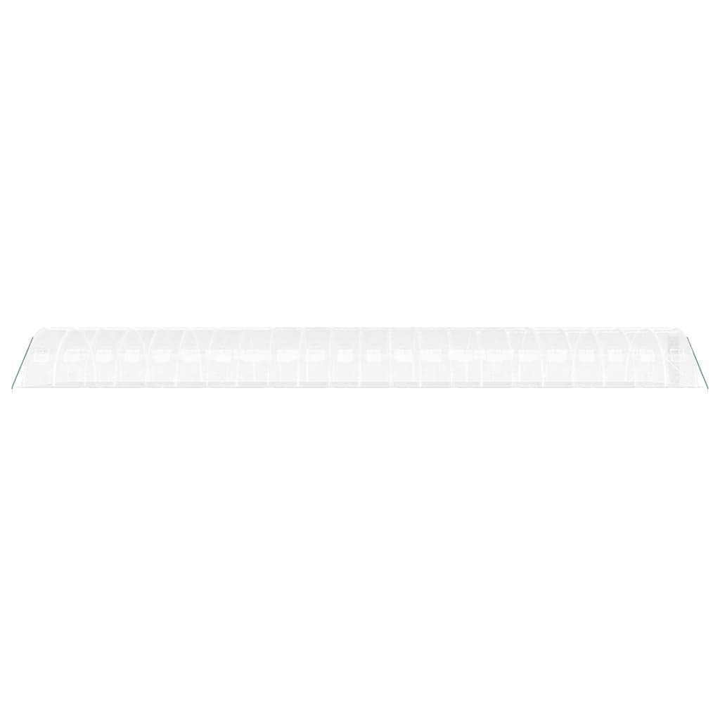 fehér acélvázas melegház 88 m² 22x4x2 m