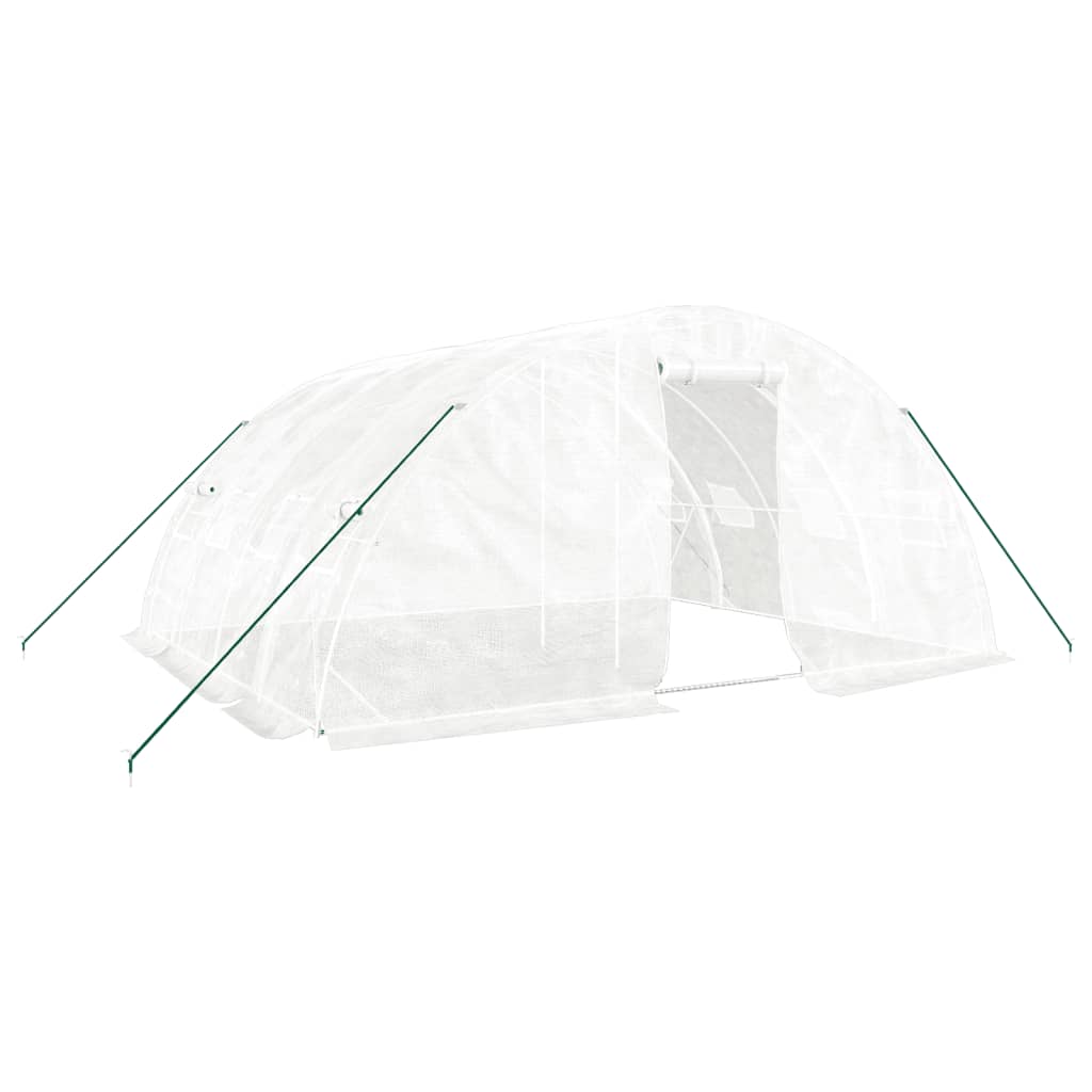 fehér acélvázas melegház 20 m² 5 x 4 x 2,3 m