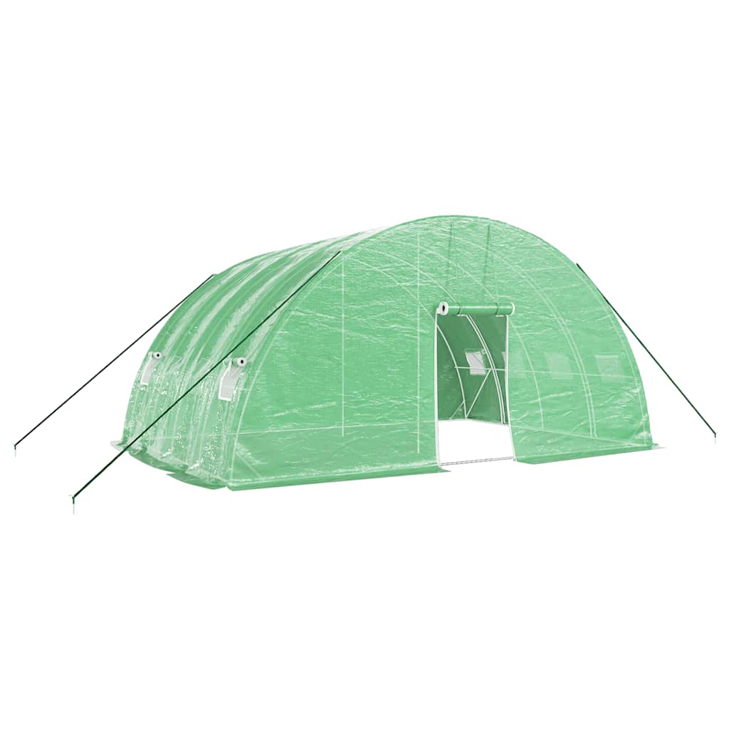 zöld acélvázas melegház 24 m² 6 x 4 x 2,85 m