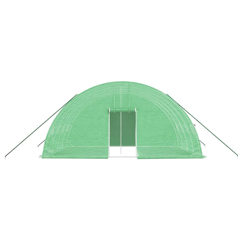 zöld acélvázas melegház 24 m² 6 x 4 x 2,85 m
