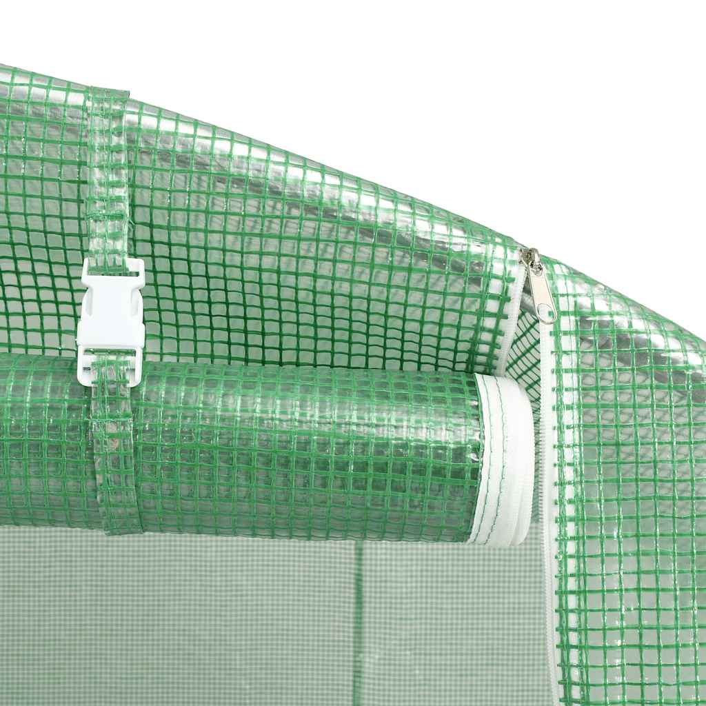 zöld acélvázas melegház 24 m² 6 x 4 x 2,85 m