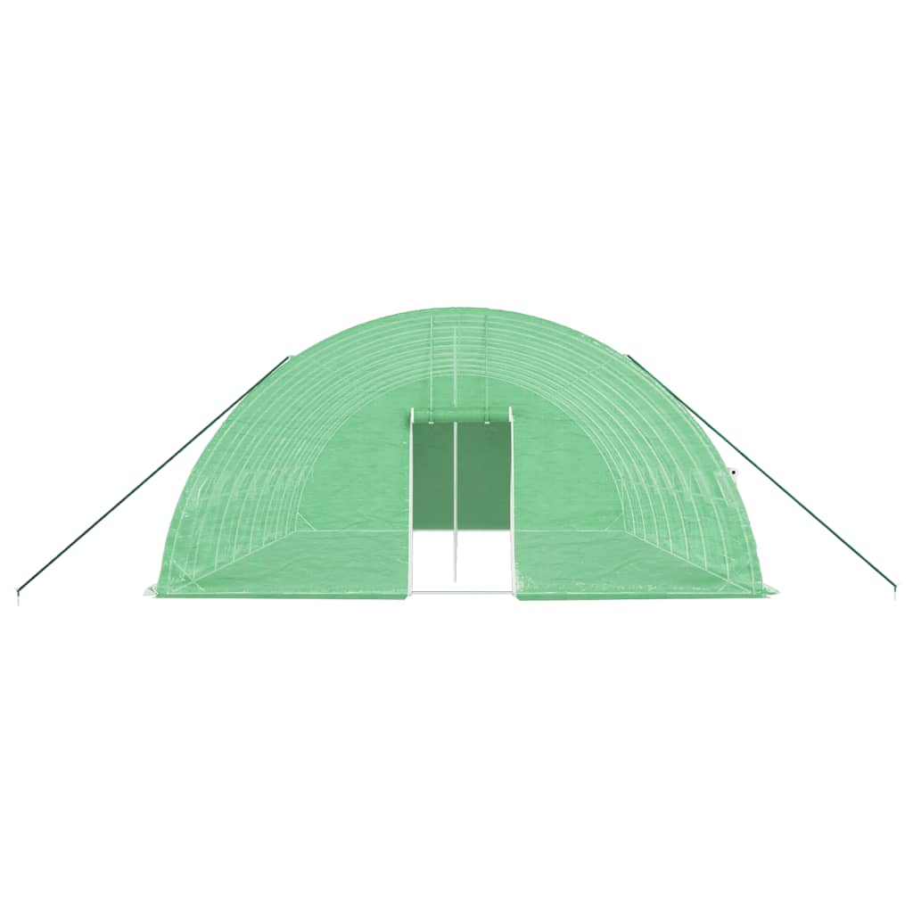 zöld acélvázas melegház 48 m² 8 x 6 x 2,85 m