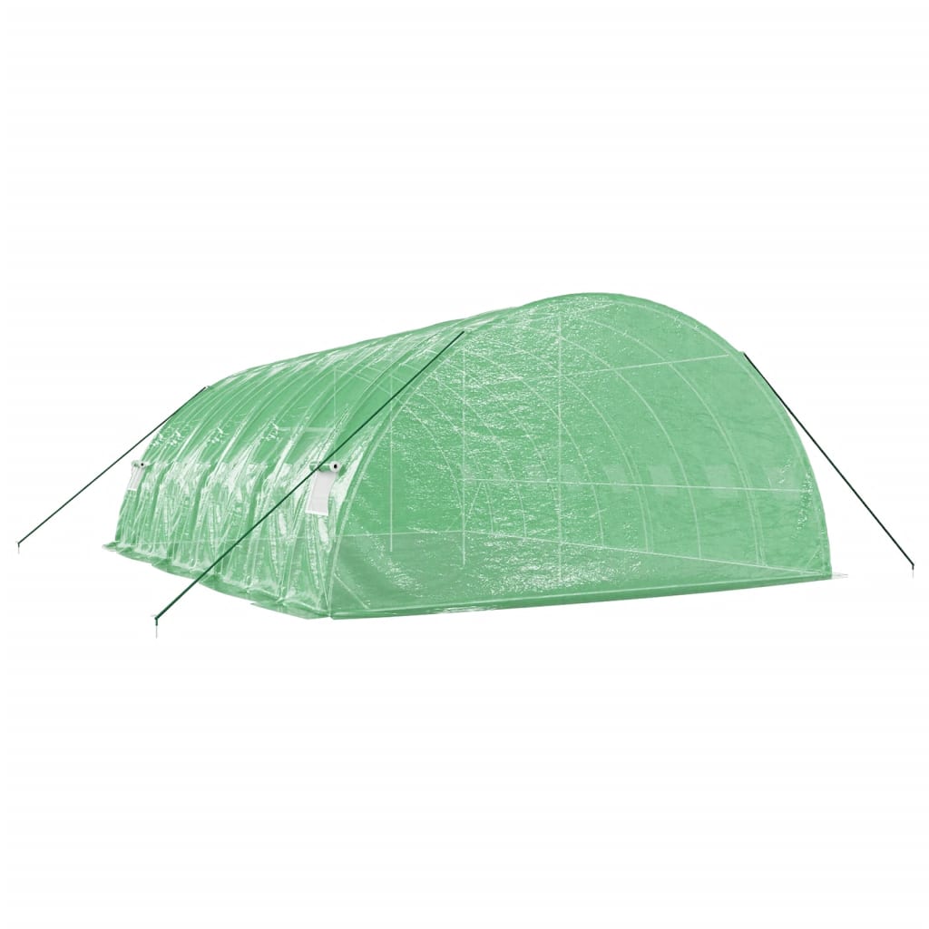 zöld acélvázas melegház 48 m² 8 x 6 x 2,85 m