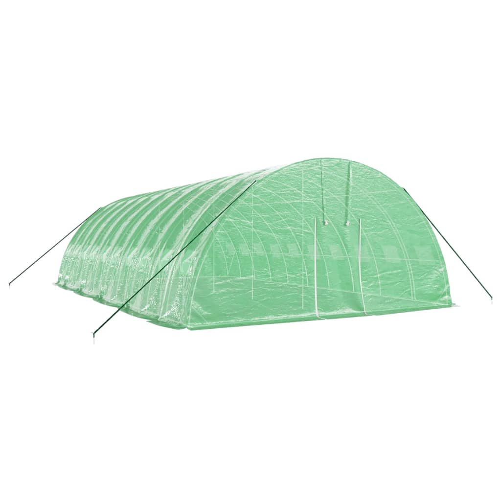 zöld acélvázas melegház 60 m² 10 x 6 x 2,85 m