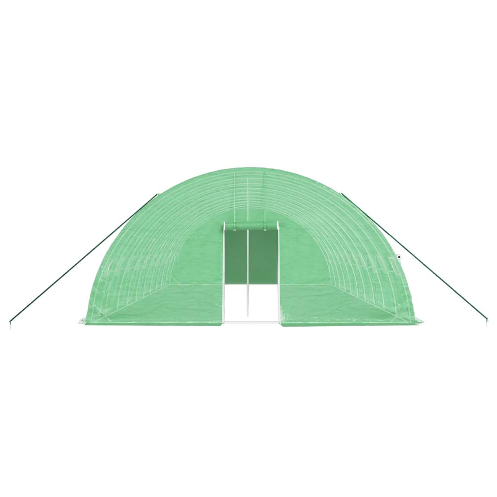 zöld acélvázas melegház 60 m² 10 x 6 x 2,85 m