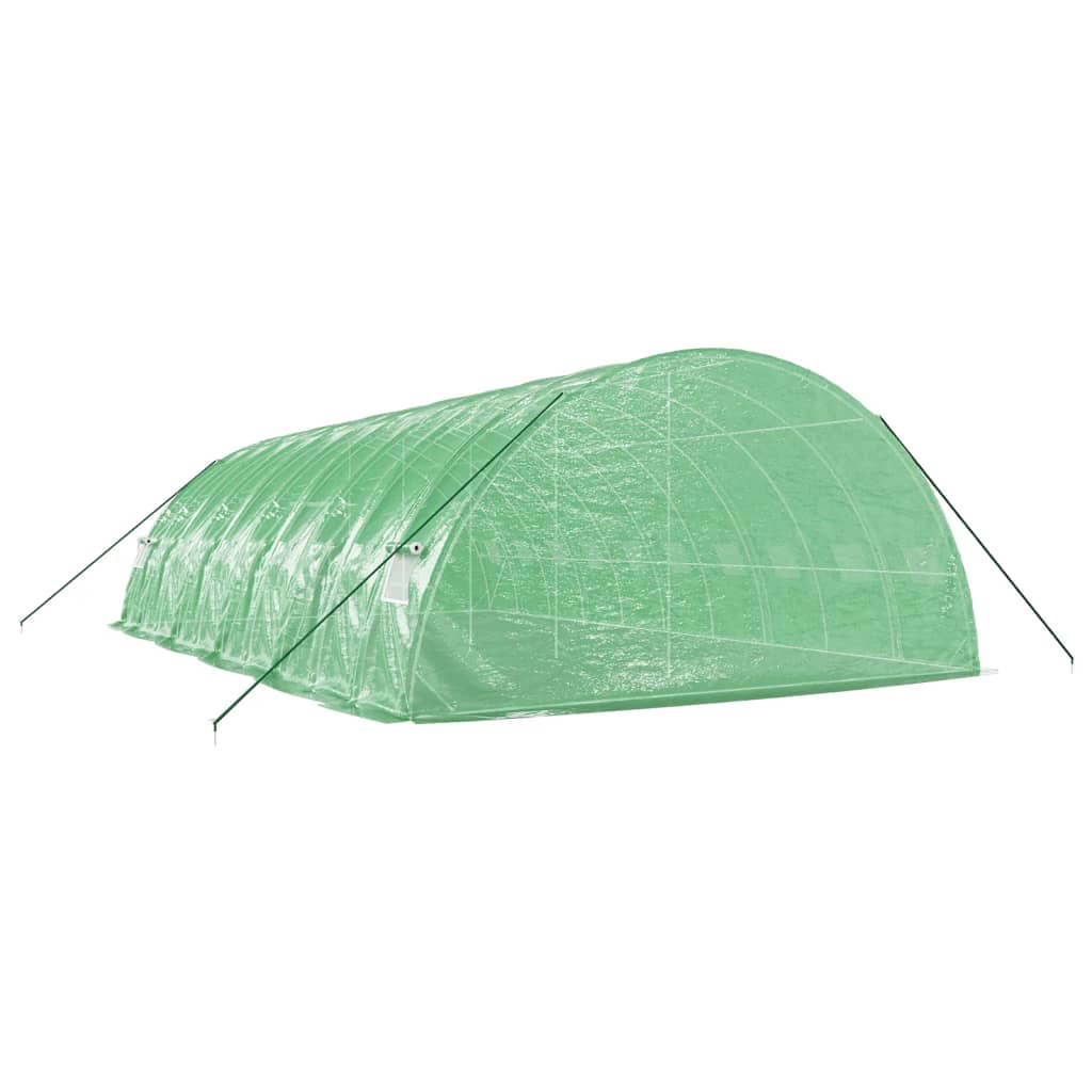 zöld acélvázas melegház 60 m² 10 x 6 x 2,85 m