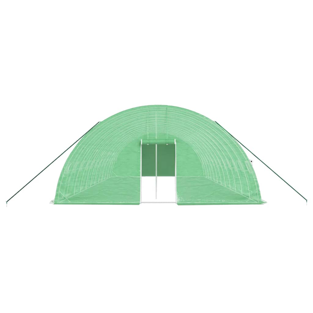 zöld acélvázas melegház 72 m² 12 x 6 x 2,85 m
