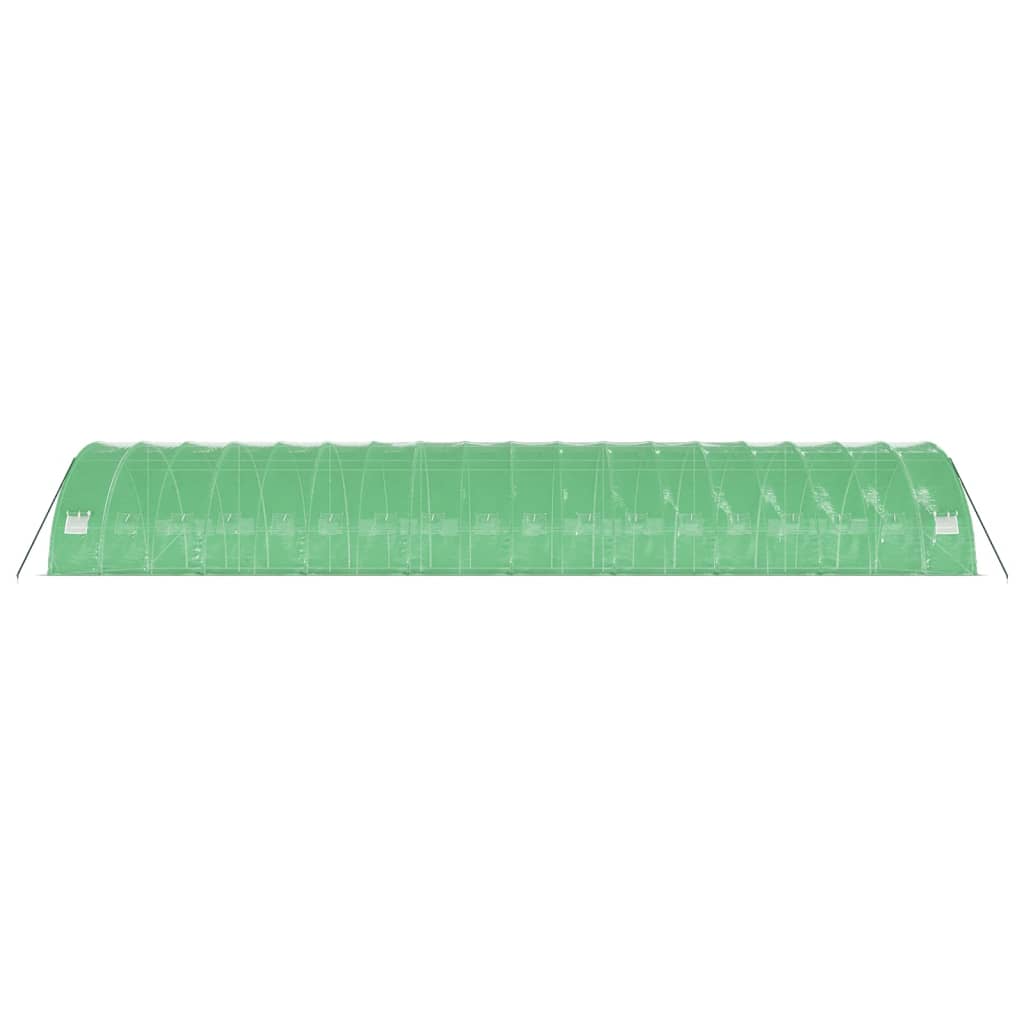 zöld acélvázas melegház 108 m² 18 x 6 x 2,85 m