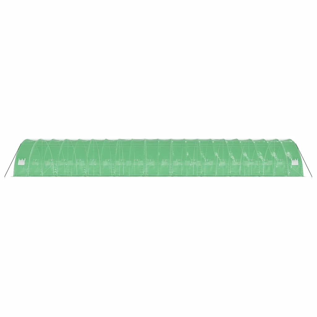 zöld acélvázas melegház 120 m² 20 x 6 x 2,85 m
