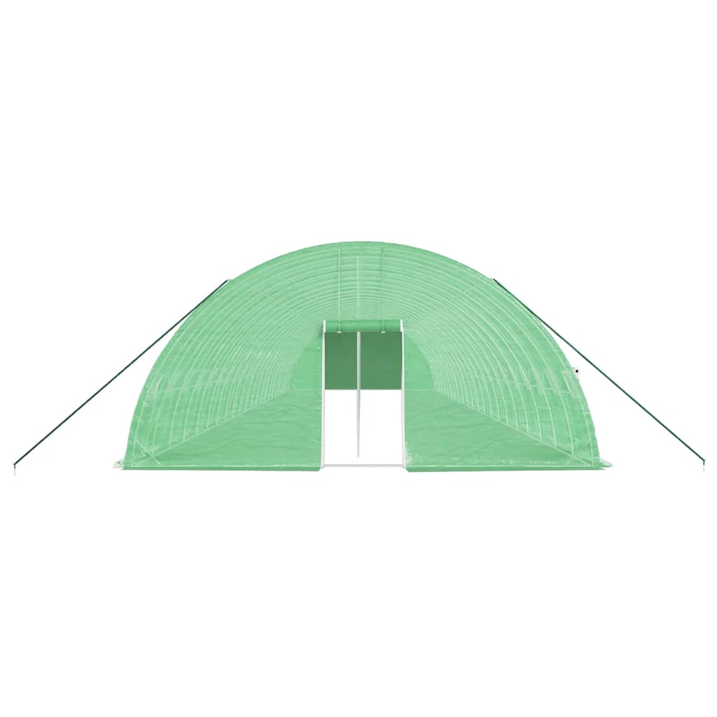 zöld acélvázas melegház 132 m² 22 x 6 x 2,85 m