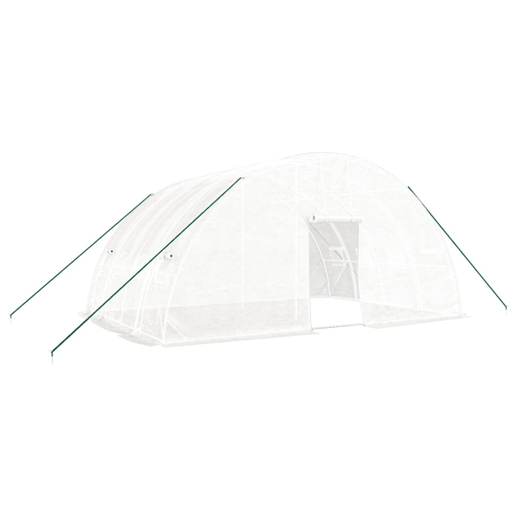 fehér acélvázas melegház 24 m² 6x4x2,85 m