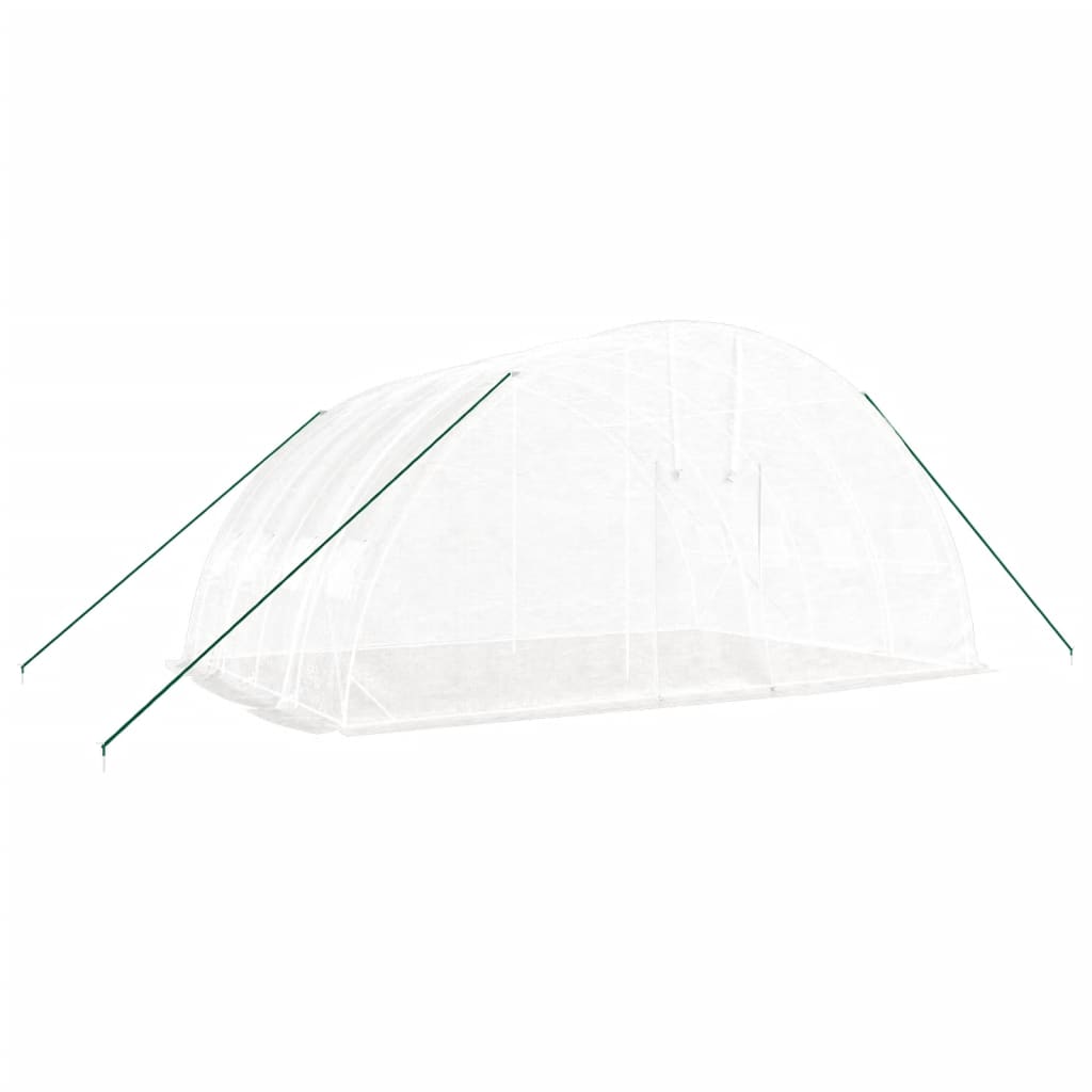 fehér acélvázas melegház 24 m² 6x4x2,85 m